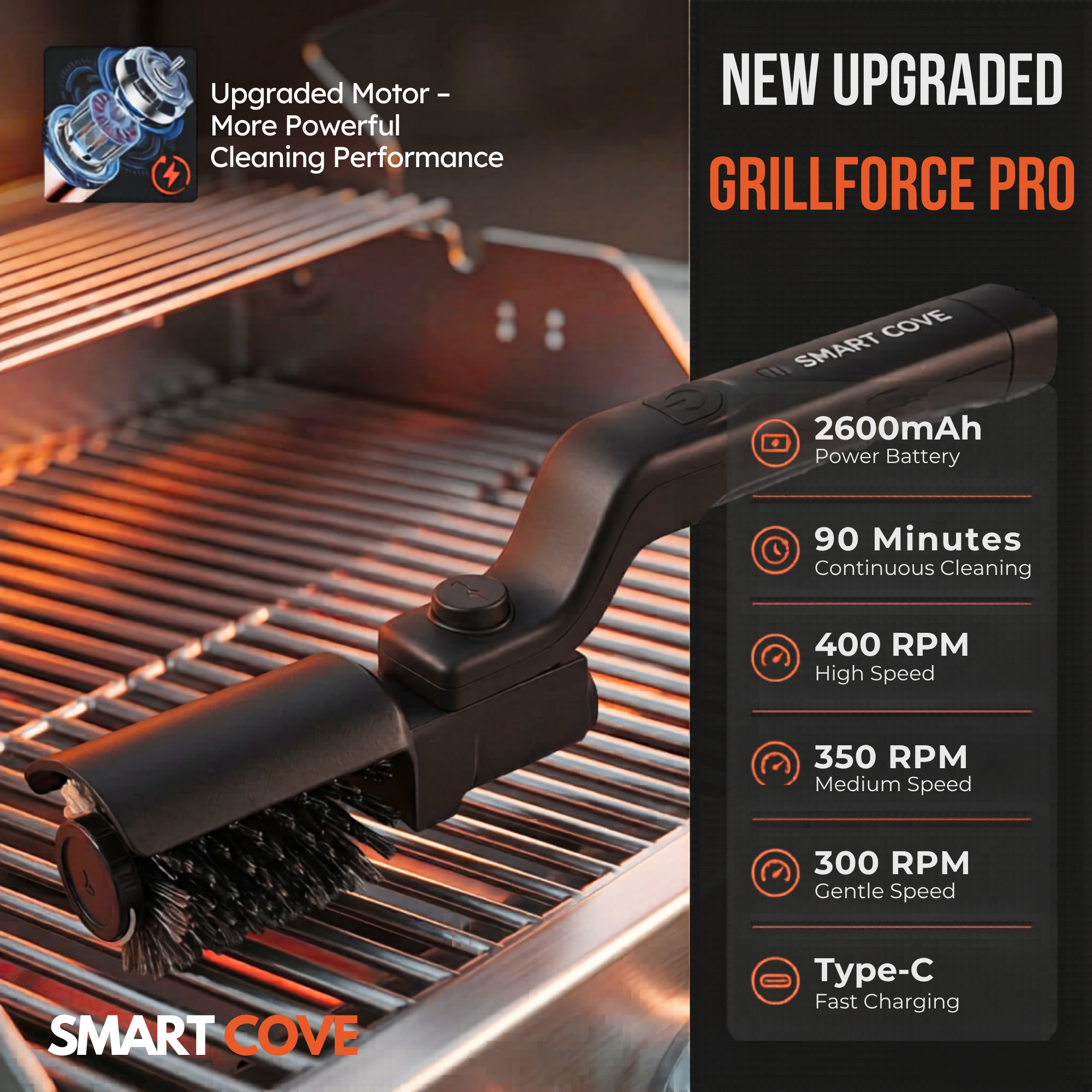 GrillForce Pro — Cordless Electric Grill Cleaning Brush